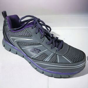 Skechers For Work Women's 9.5 Synergy Algonac Steel-Toe Shoe 77207 Black/Purple